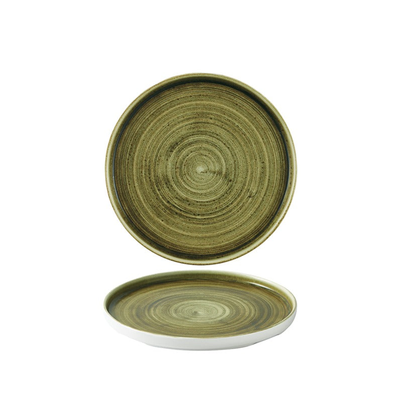 Stonecast Plume Olive Piatto Piano Bordato Cm.21 H.2