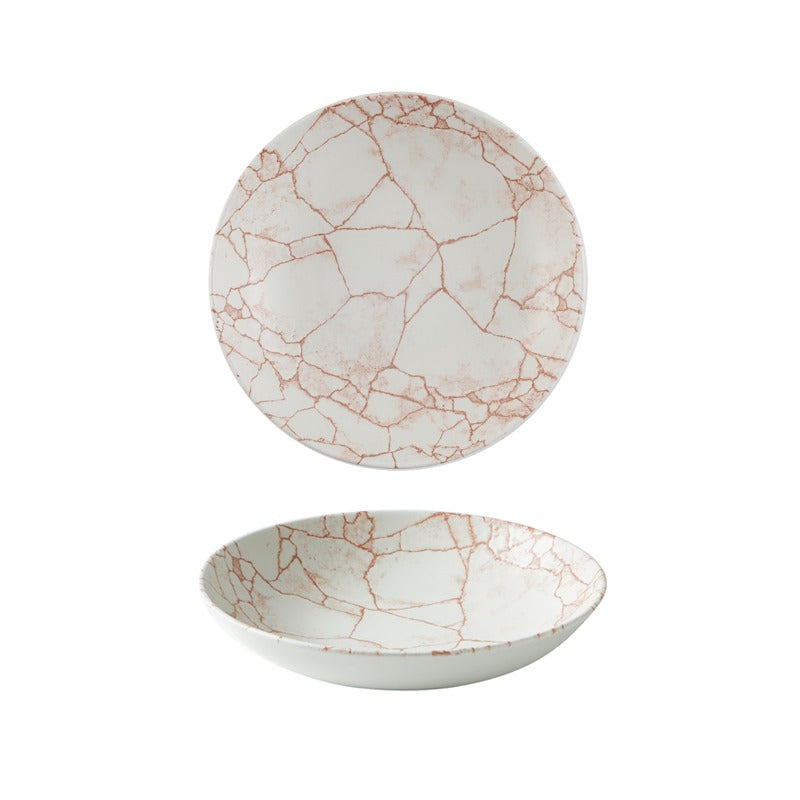Kintsugi Coral Piatto Fondo Cm.24,8
