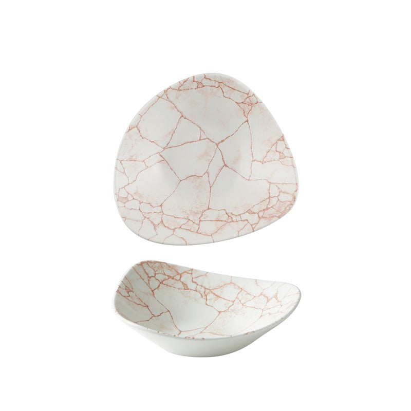 Kintsugi Coral Piatto Fondo Triangolare Cm.18,5