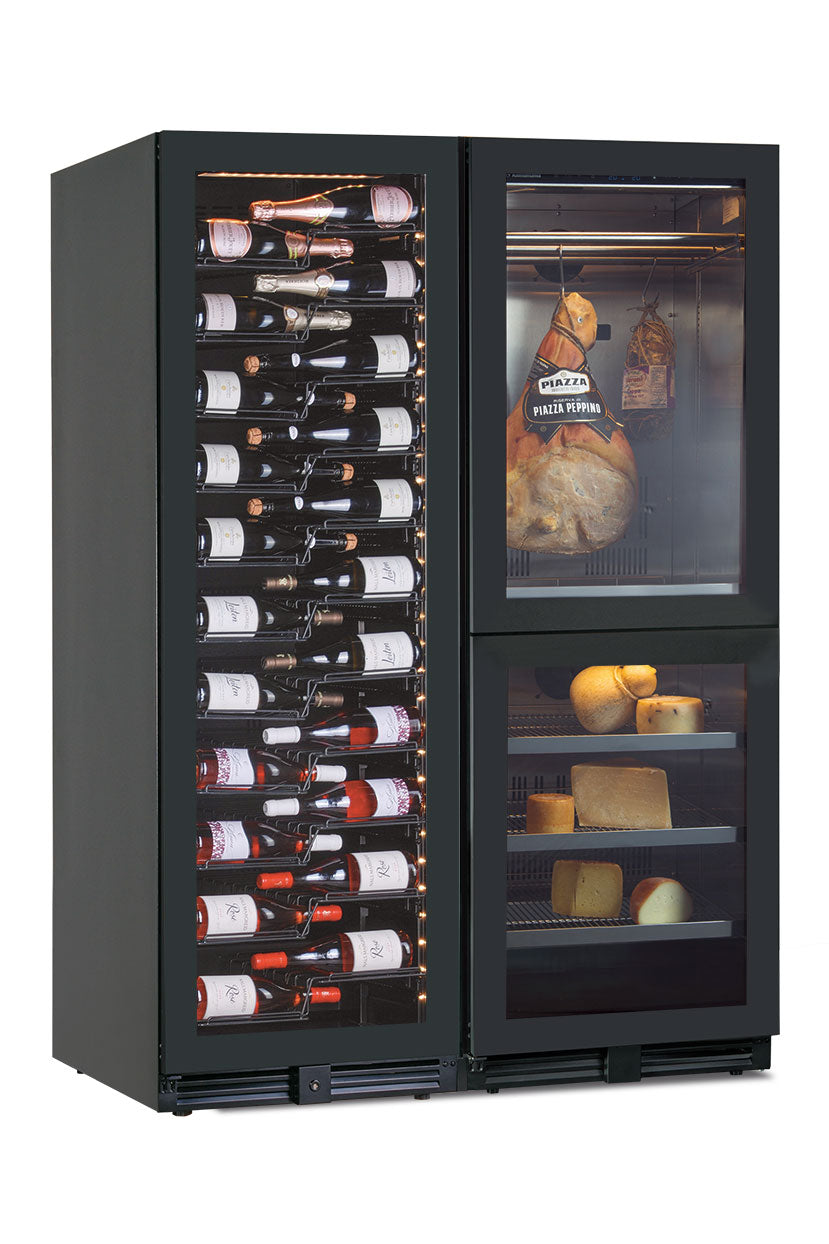 Frigo vini ventilato + Armadio per conservazione di salumi e formaggi NORCIA 360 3T