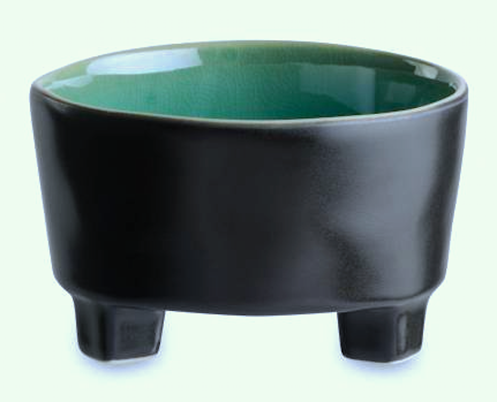 Riviera Ciotola Tonda Cm.12x7h Lt.0,32 Con Piedi Verde Acqua