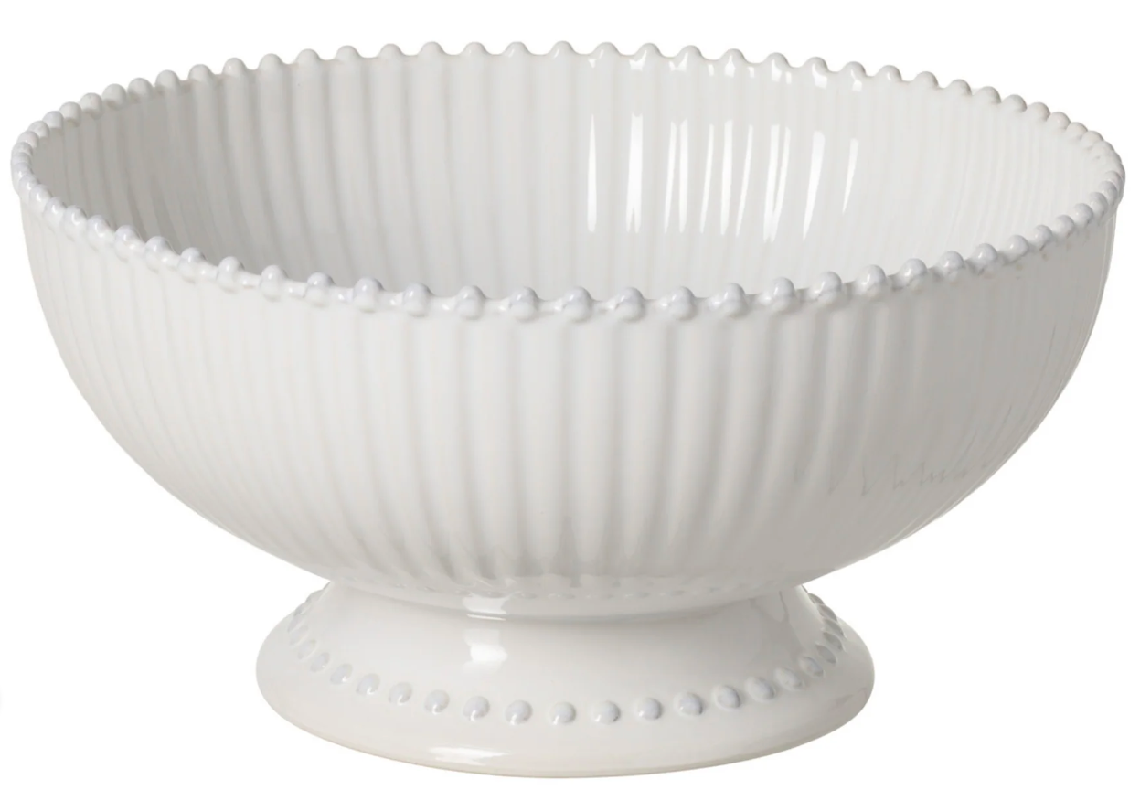 Pearl Centrotavola Tondo Cm.32x16h Con Alzata Bianco
