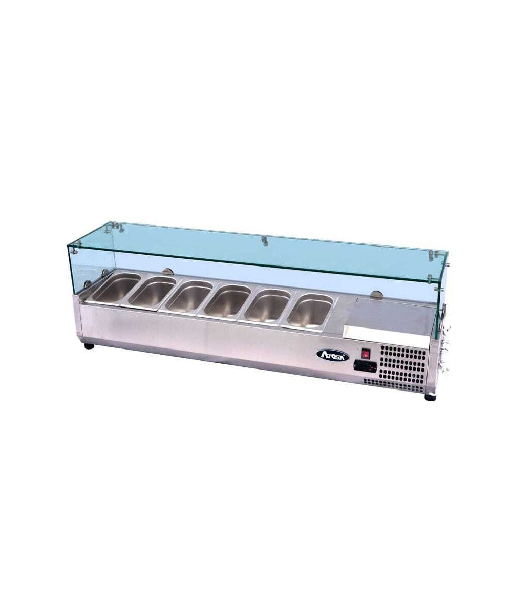 Portacondimenti Refrigerato Con Teca In Vetro Gn 1/3x9 Mm.2005x395x435