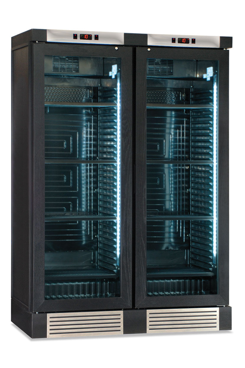 Frigo vini statico con ventola on/off rivestito in frassino nero CLW 820 L BLACK