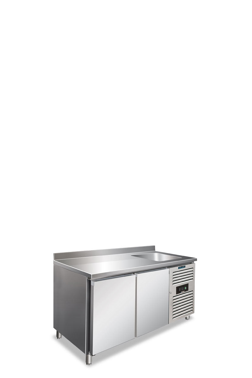 Tavolo refrigerato due ante con alzatina, ventilato, temperatura normale CLV 2200 TN