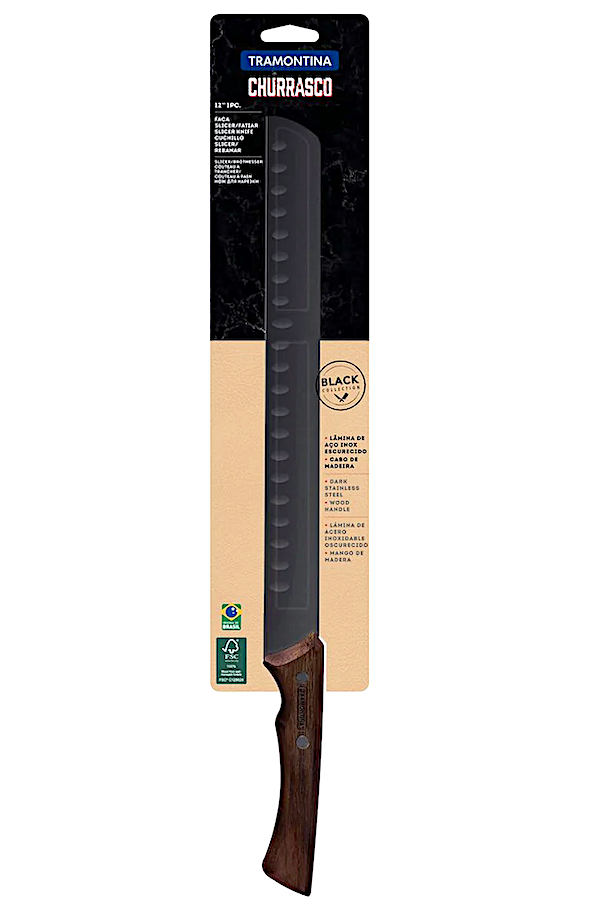 Coltello Affettare Cm.29 Manico In Legno Black Collection