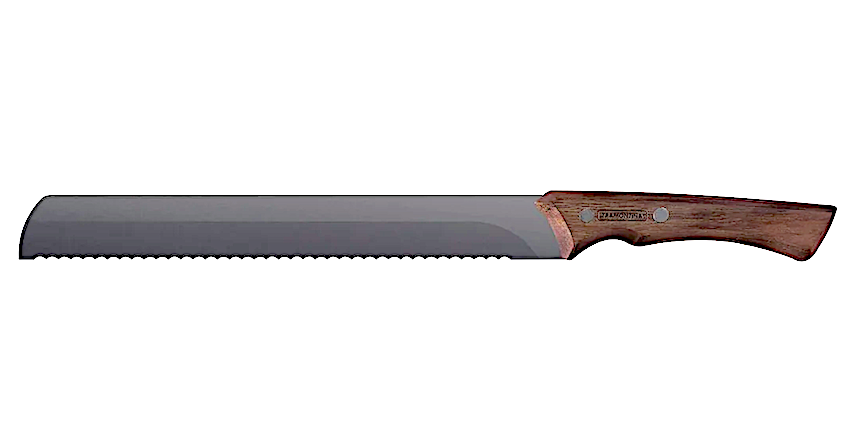 Coltello Seghettato Cm.25,4 Manico Legno - Black Collection
