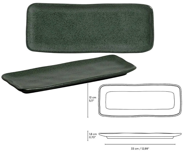 Organic Greenery Piatto Rettangolare Cm.33x13 Stoneware