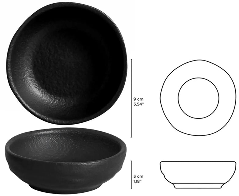 Organic Matte Black Ramekin Cm.9x3h Stoneware