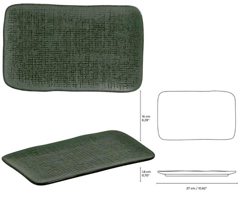 Juta Greenery Piatto Rettangolare Cm.17x16 Stoneware