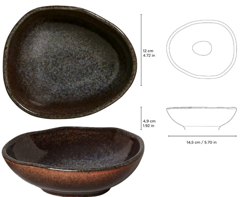 Organic Titanium Ciotola Ovale Cm.14,5x12x4,9h Ml.265 Stoneware