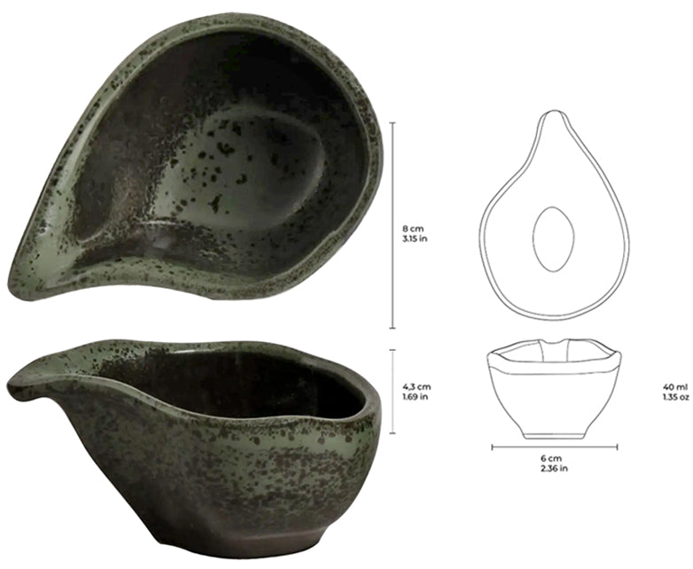 Organic Greenery Ciotolina A Goccia Cm.6x8x8h Stoneware