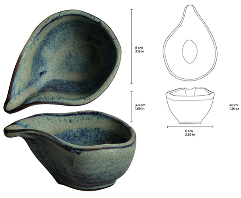 Organic Titanium Ciotolina A Goccia Cm.6x8x8h Ml.40 Stoneware