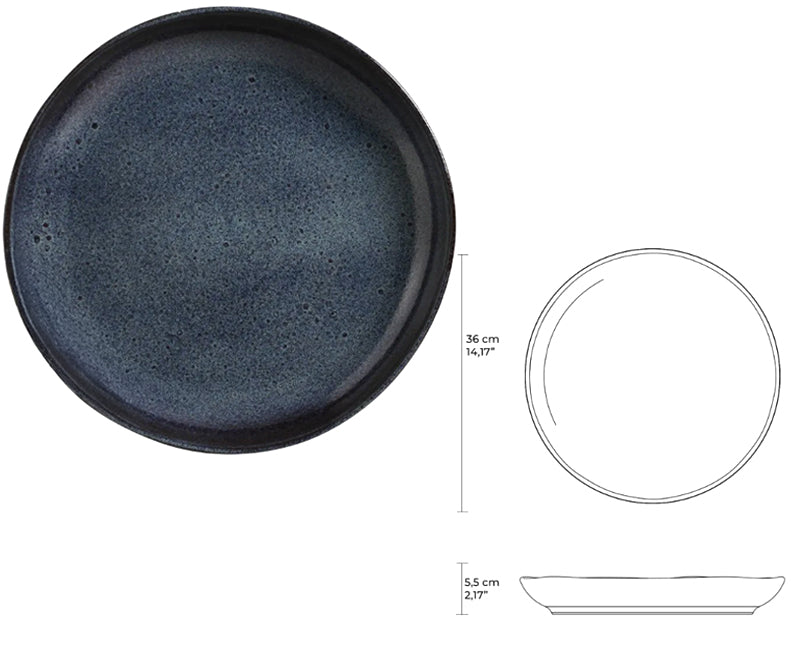 Organic Titanium Piatto Rotondo Cm.36 Stoneware