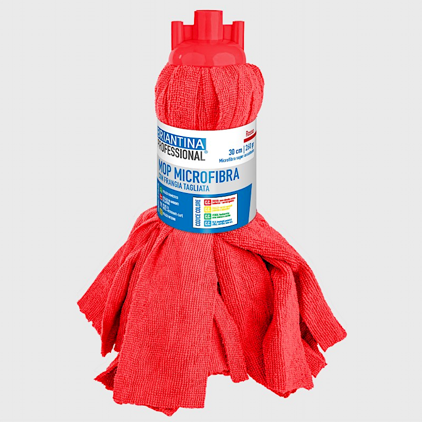 Mop Microfibra Frangia Tagliata Gr.260 Rosso
