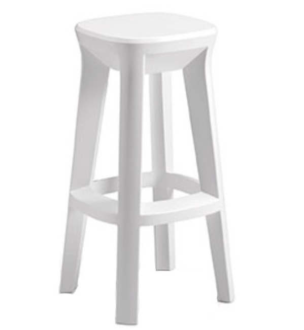 Frozen Sgabello Quadro Bianco Indoor/outdoor H.74cm