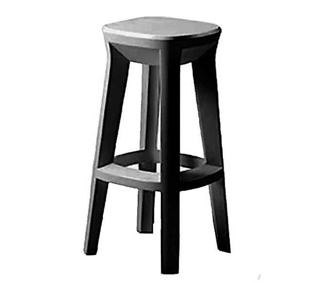 Frozen Sgabello Quadro Nero Perla Indoor/outdoor H.74cm