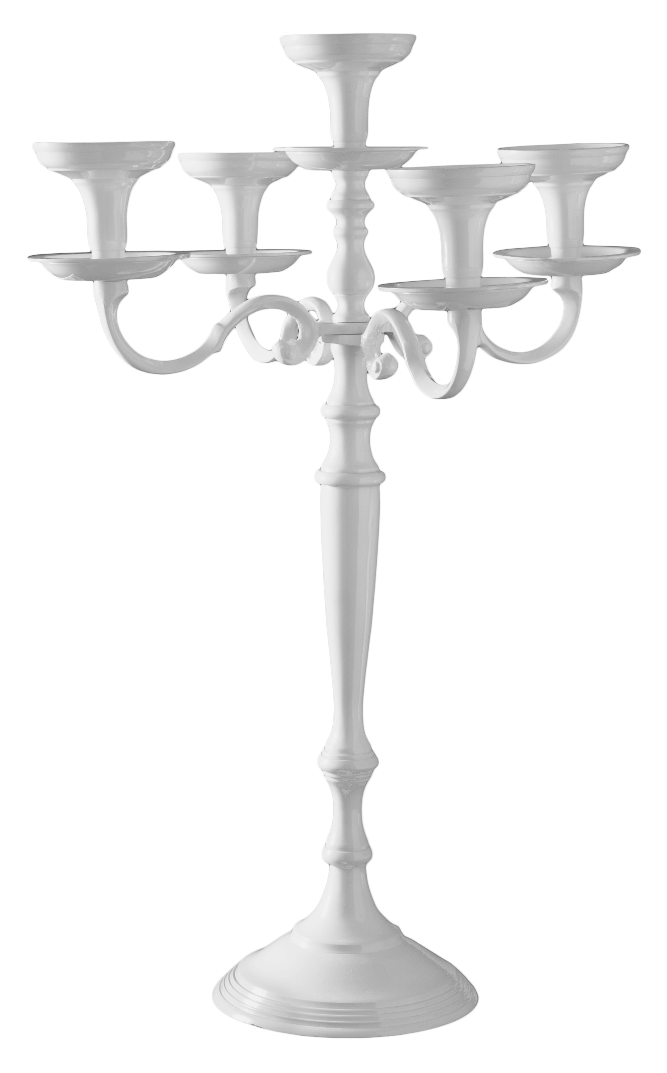 Stylos Candelabro 5 Fiamme Cm.20x69h Bianco Alluminio