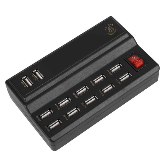 Astreo Stazione Ricarica Usb 12 Porte Con Interruttore