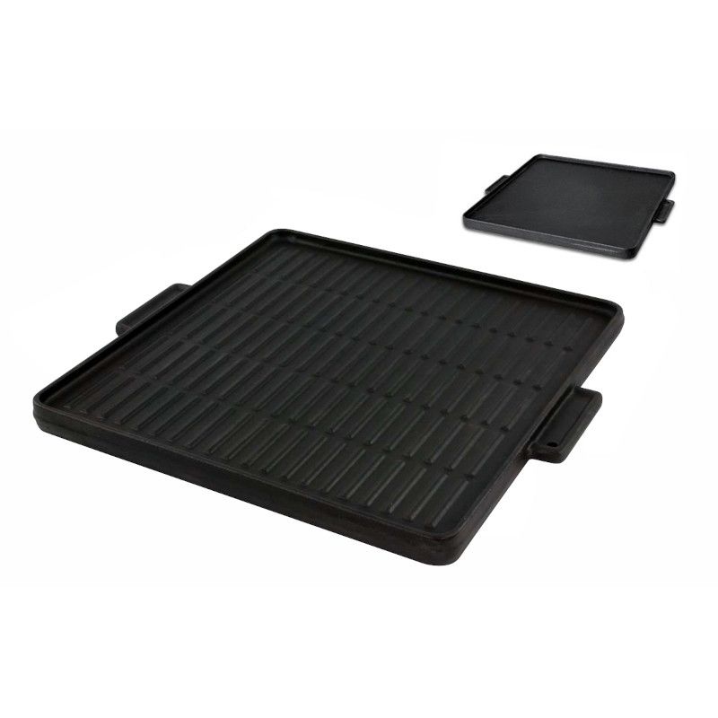 Piastra Di Cottura Double Face Cm.30x30 Ghisa Smaltata