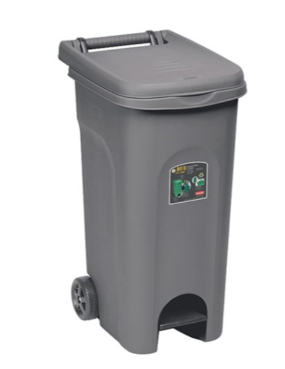 Bidone Grigio 80lt C/ped Urban Eco System