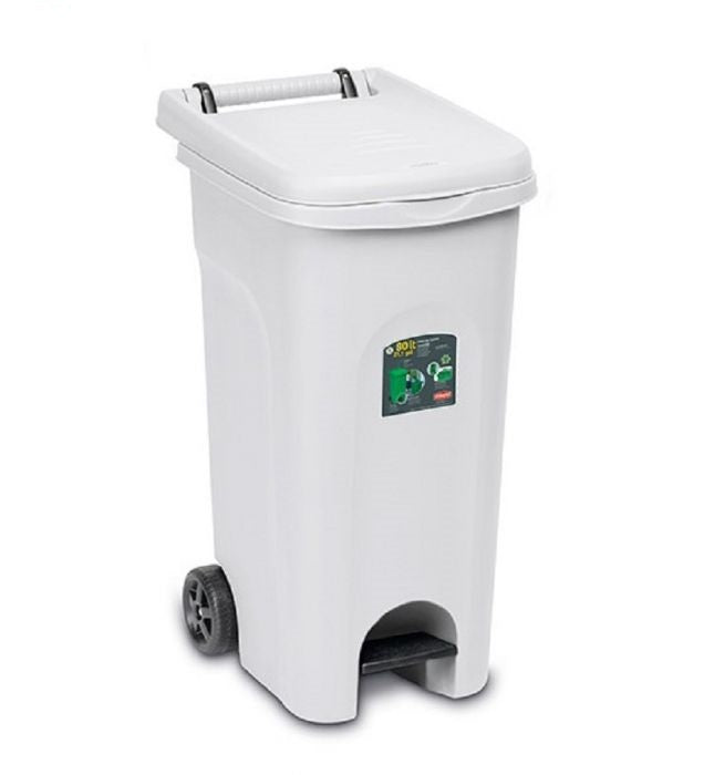 Bidone Bianco 80lt C/ped Urban Eco System