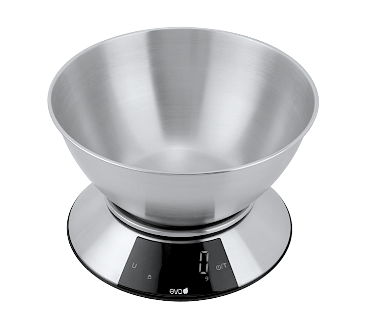 Eva Bilancia Cucina Digitale Kg.5/gr.1 Acciaio Inox Bacinella Lt.1,8