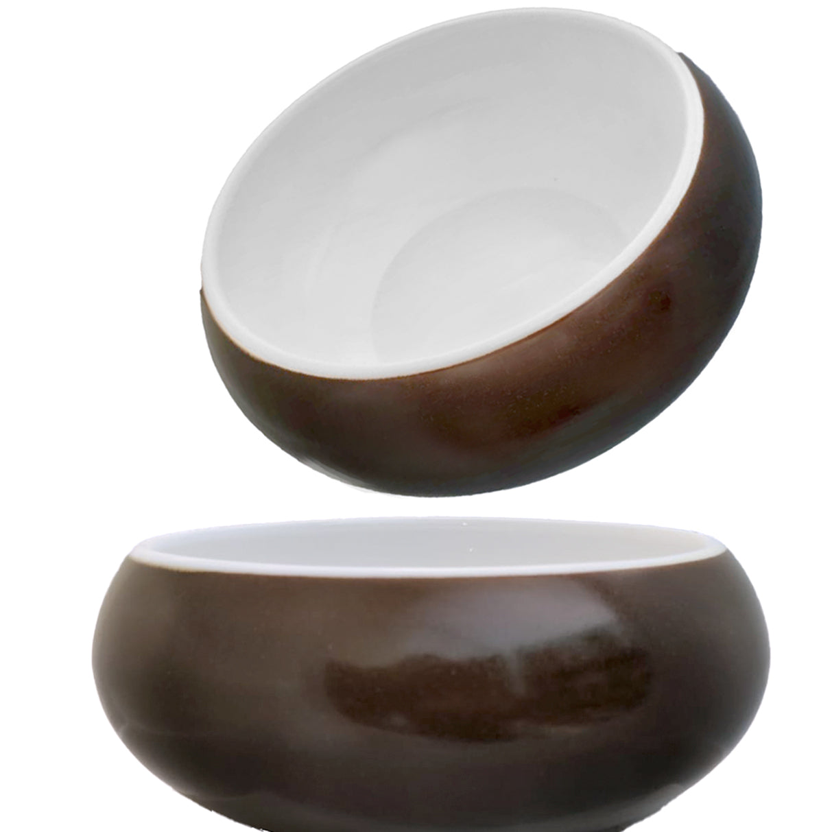Organic Insalatiera/coppetta Cm.9 Marrone/bianco