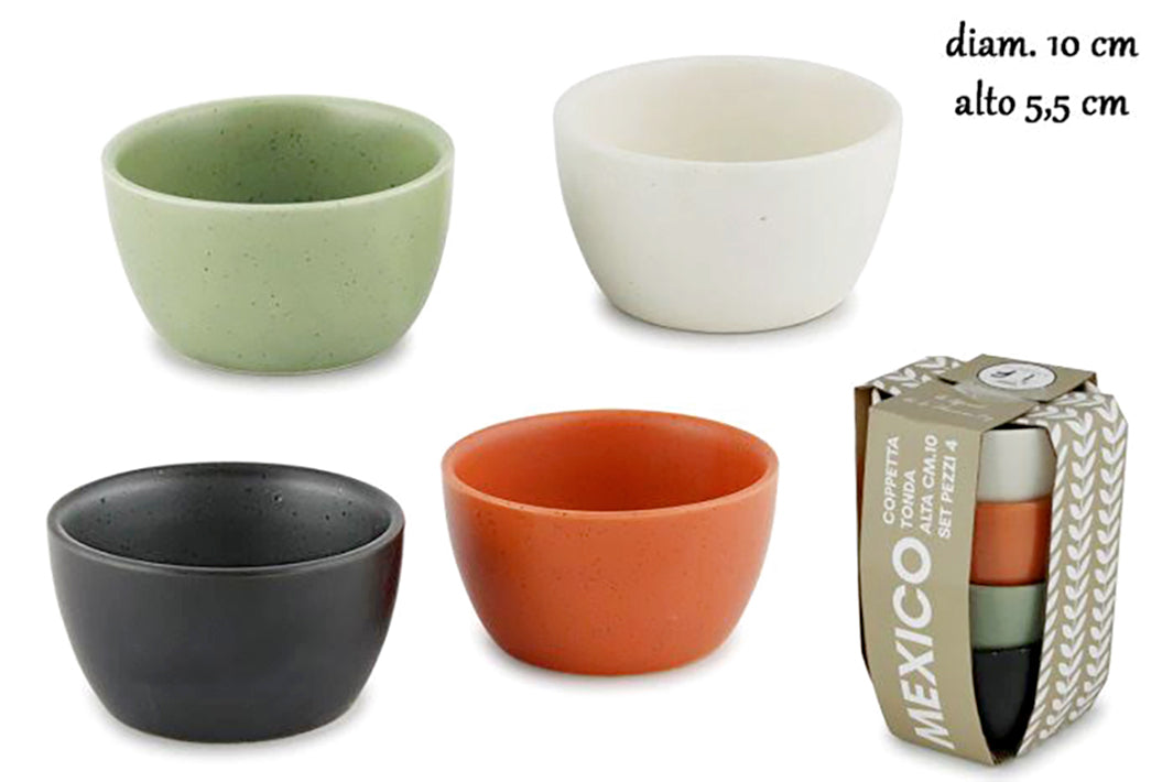 Mexico Cf 4 Coppetta Tonda Alta Cm.10 Colori Assortiti
