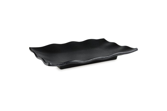 Vassoio Rettangolare Cm.22x14,8 Ondulato Nero
