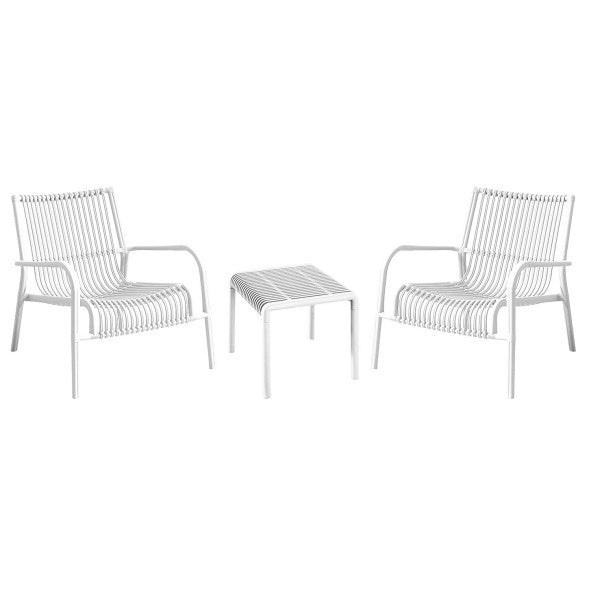 Bamby Set 2 Poltrone + Tavolino 43x43x40h Bianco Polipropilene