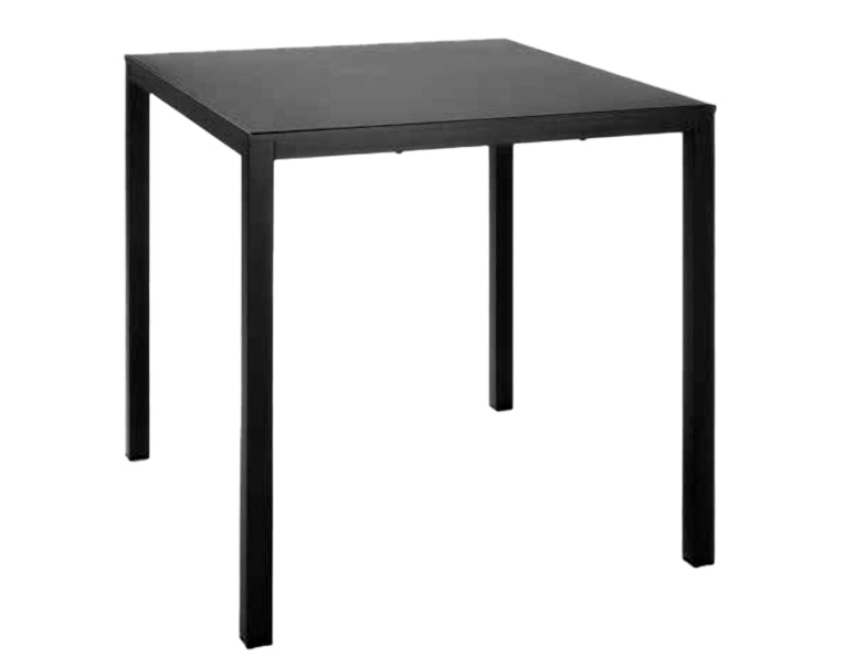 Brucnh Tavolo 70x70 H.73cm Nero Acciaio Zincato