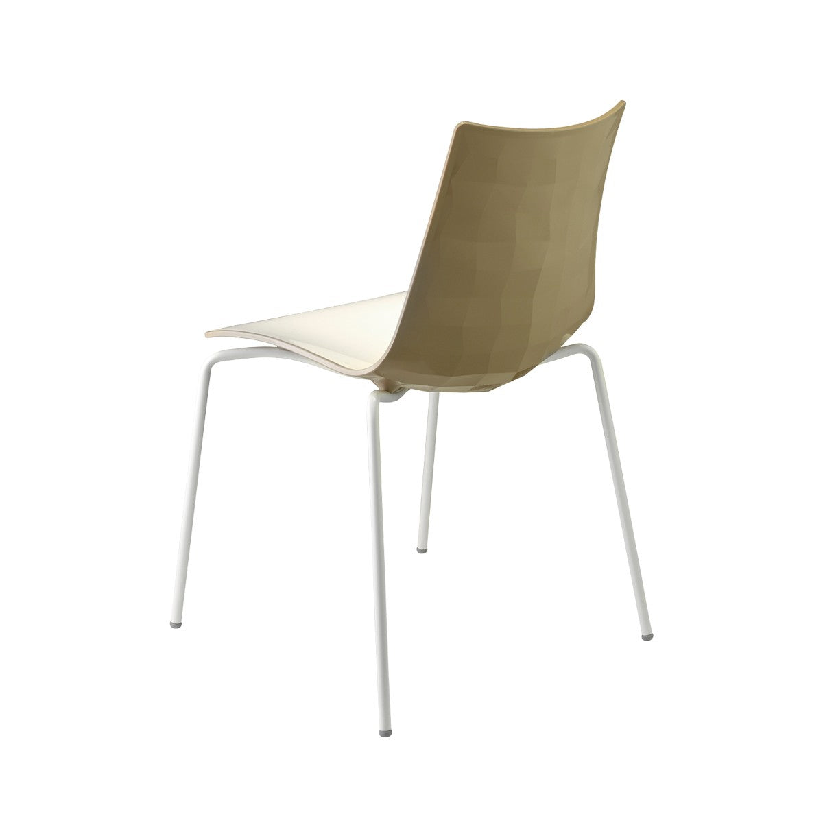 Zebra Sedia Bicolore 4 Gambe Bianche Retro Tortora Seduta Bianco Scab