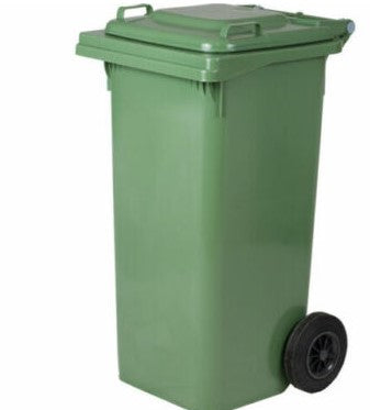 Bidone Quadro Lt.120 Verde C/ruote E Pedale
