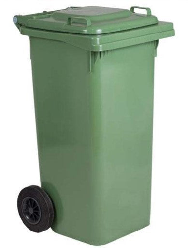 Bidone Quadro Lt.240 Verde Con Ruote