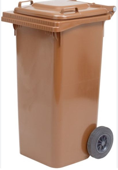 Bidone Quadro Lt.120 Marrone C/ruote E Pedale