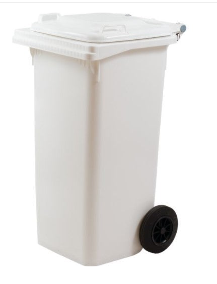 Bidone Quadro Lt.120 Bianco C/ruote E Pedale