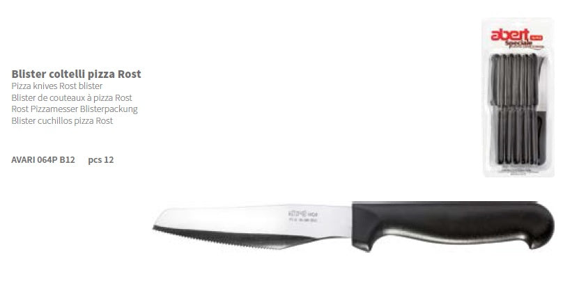 Blister 12 Pezzi Coltello Pizza Rost