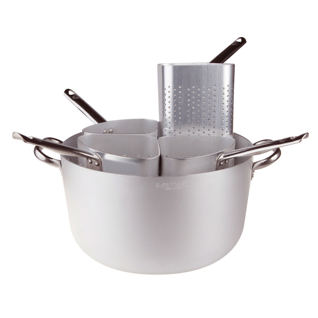 Casseruola Con 4 Colapasta A Spicchio Alto Alluminio 3mm Cm.50 H.28 Lt