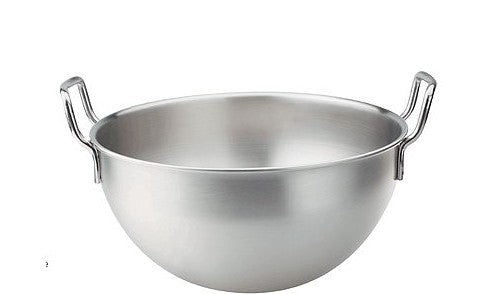 Bastardella Semisferica Cm.36x20h Acciaio Inox Lt.14 Con 2 Manici