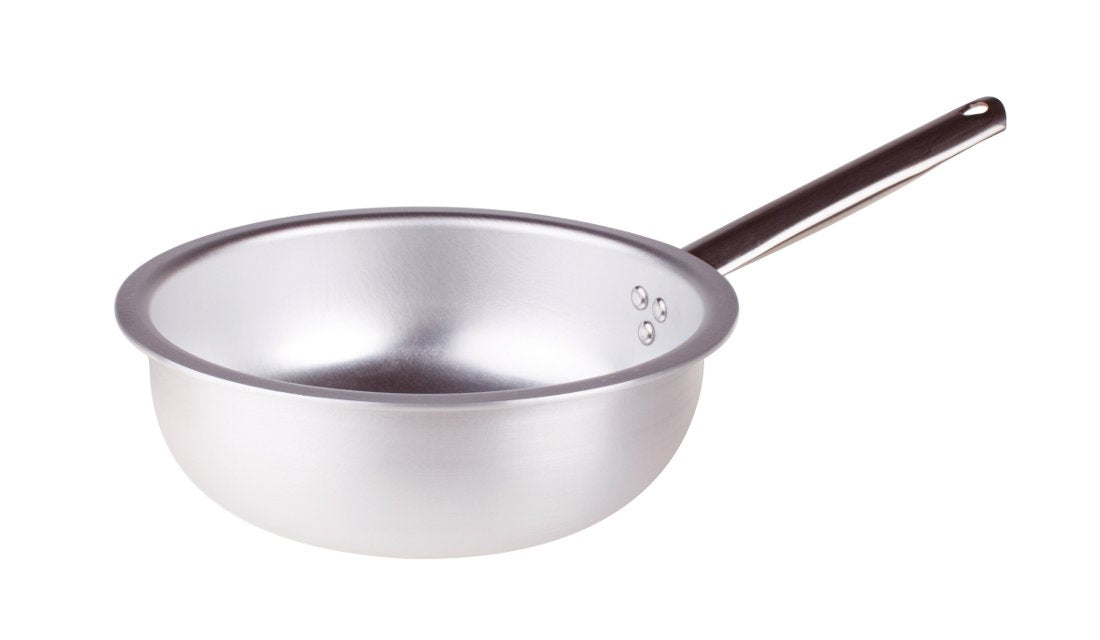 Padella A Mantecare Alluminio 3mm Cm.28 H.10 1 Manico Tubolare