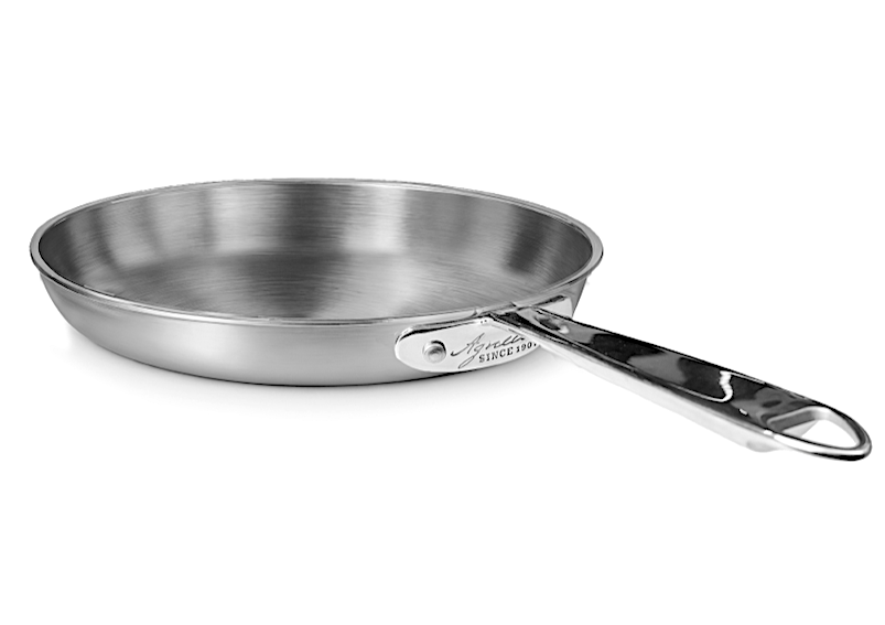 Aluinox 1907 3ply Padella Cm.28 H.5,4 Manico Inox Finitura Satinata