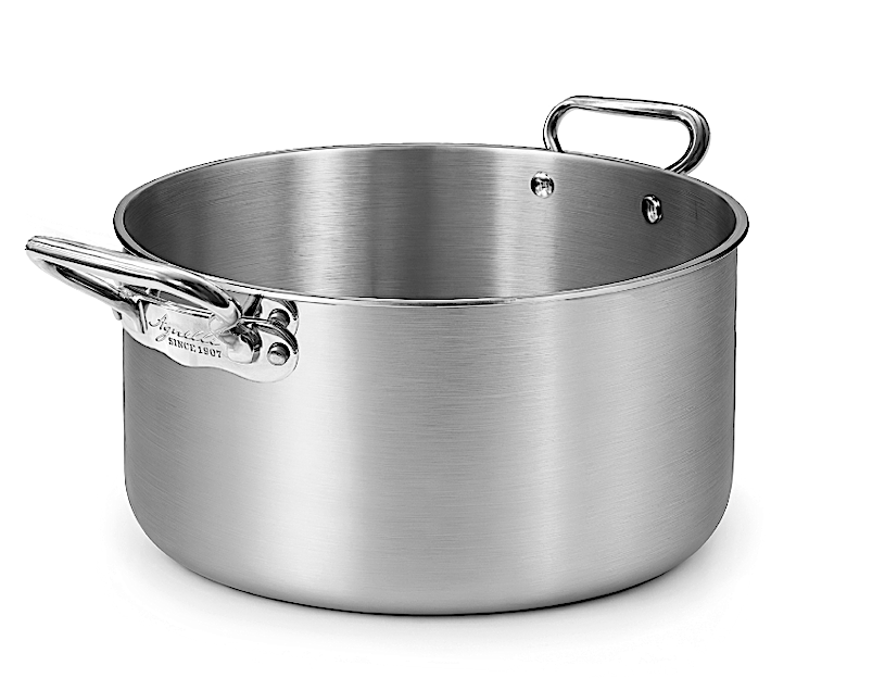 Aluinox 1907 3ply Casseruola Alta Cm.36 H.22 Lt.22,4 2 Manici Finitura