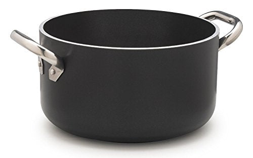 Induzione Al-black 5mm Casseruola Alta Cm.28 H.16 Lt.9 2 Maniglie Trat