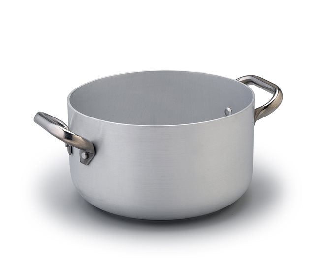 Casseruola Alta Alluminio 3mm Cm.24 2 Maniglie Fondo Inuzione 8mm