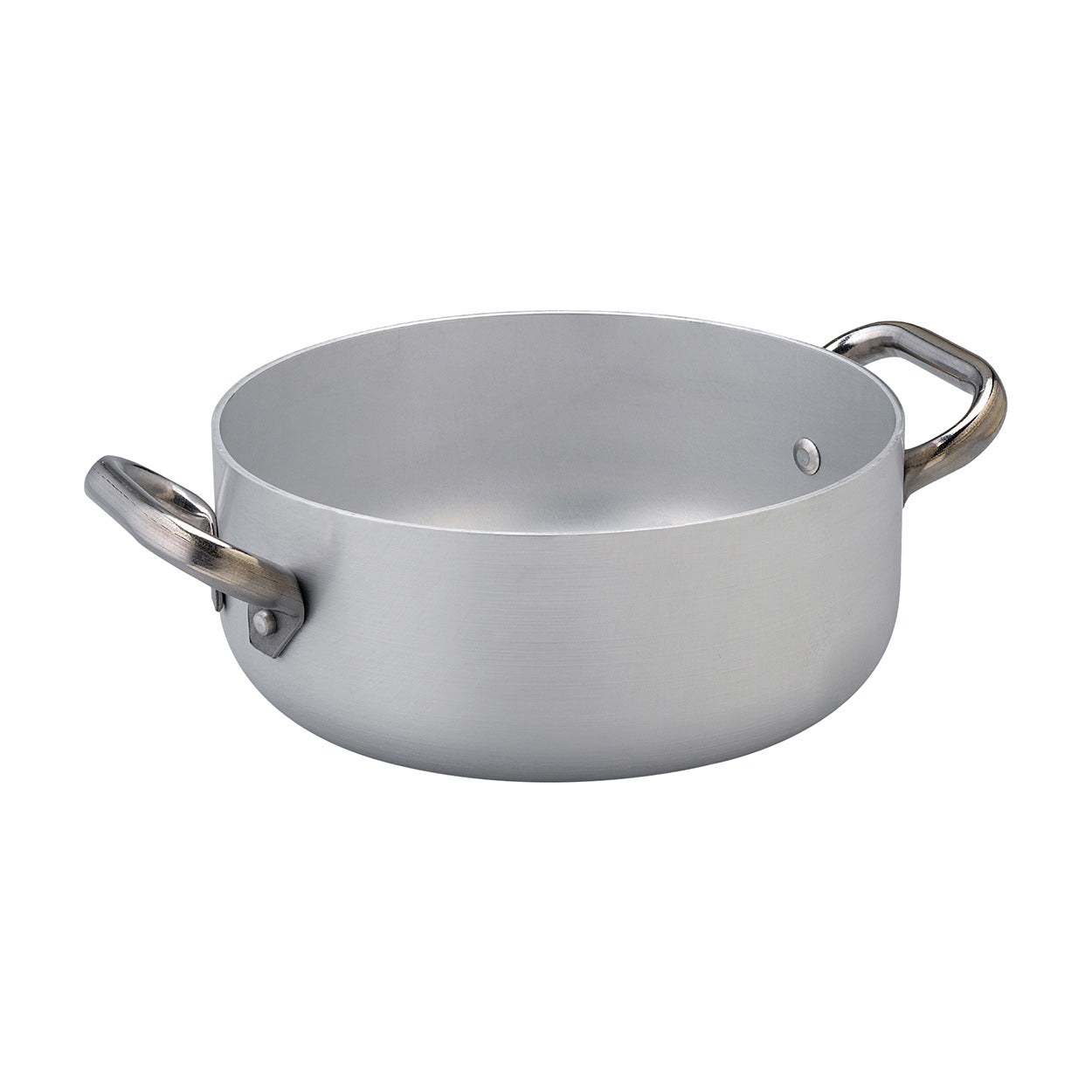Casseruola Bassa Alluminio 3mm Cm.24 2 Maniglie Fondo Induzione 8mm
