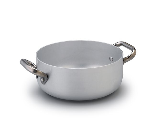 Casseruola Bassa Alluminio 3mm Cm.32 2 Maniglie Fondo Induzione 8mm