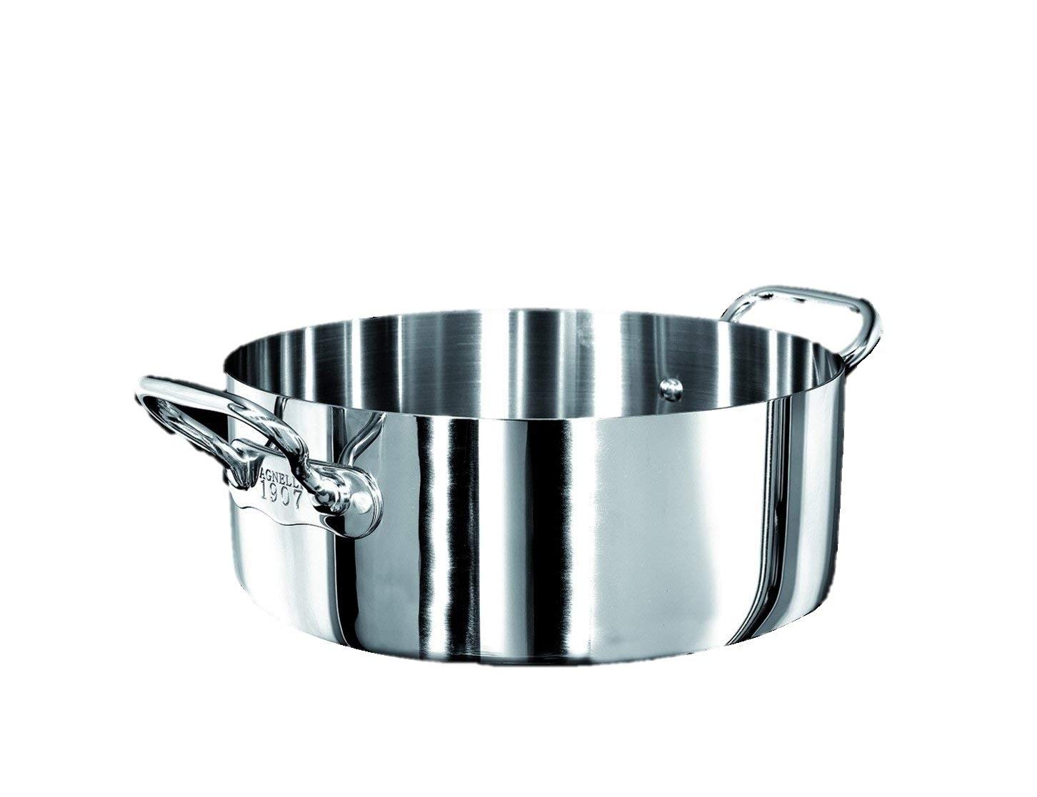 Aluinox Casseruola Bassa 1907 Cm.20 H.8 Lt.4 2 Maniglie