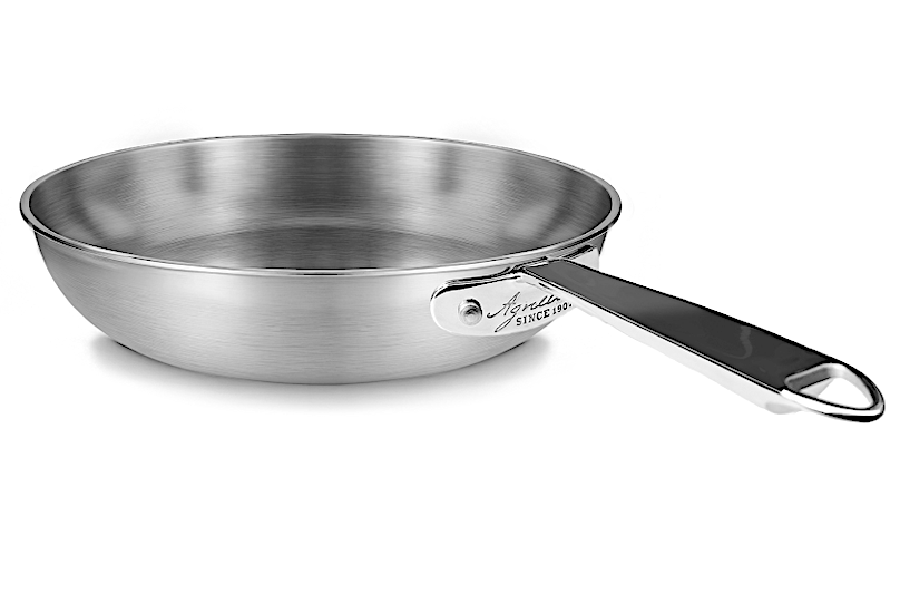 Aluinox 1907 3ply Padella Svasata Alta Cm.28 H.6,9 Manico Inox Finitur