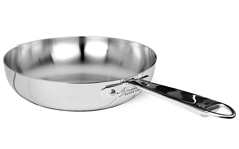 Aluinox 1907 3ply Padella Svasata Alta Cm.20 H.5,5 Manico Inox Finitur